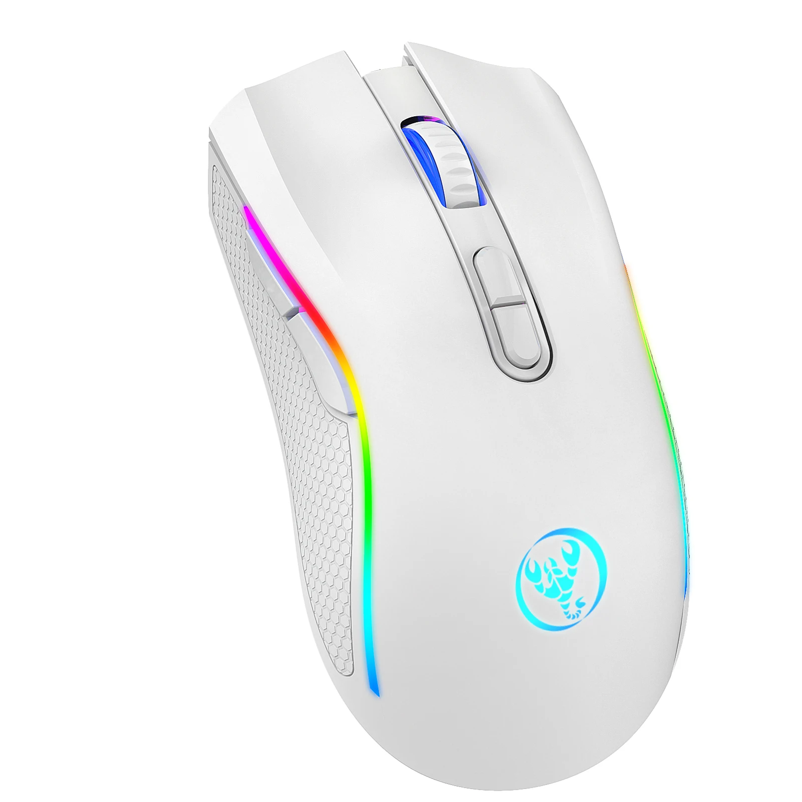 2.4G Wireless Mechanical Mouse RGB Gaming Mouse Ergonomic 7 Programmable Buttons 4800DPI Mouse for Office Gamer