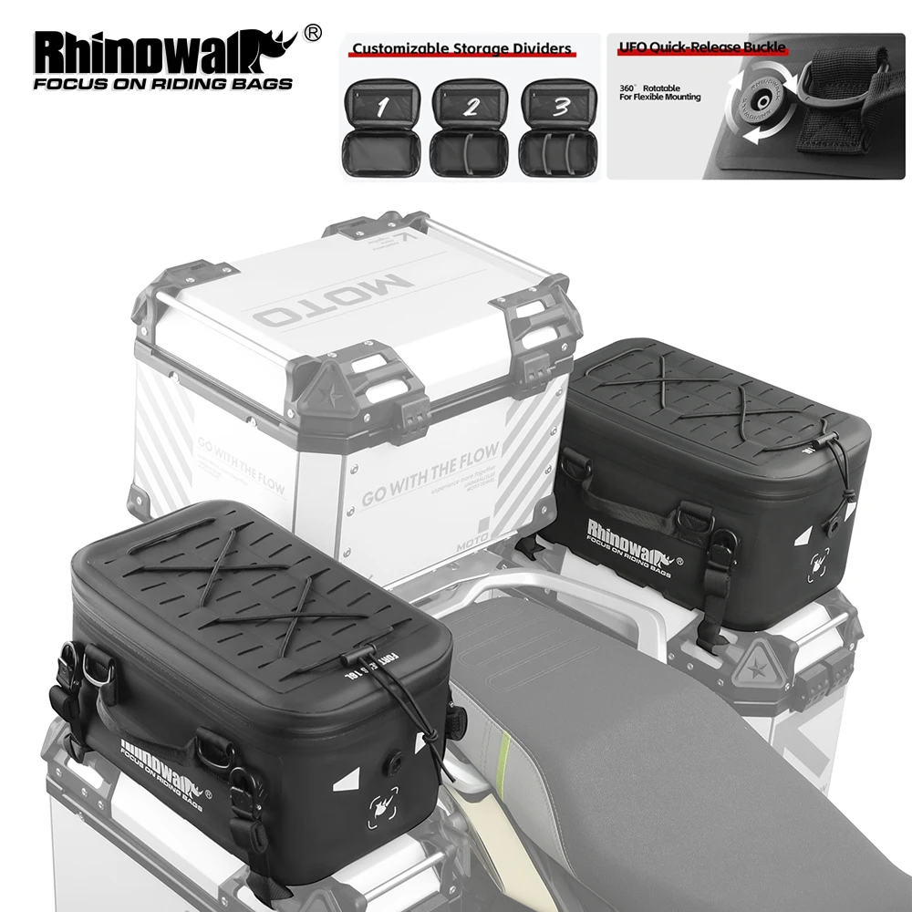 

Чехол для мотоцикла Rhinowalk, сумка-коробка 16 л, водонепроницаемая боковая хвостовая коробка, аксессуары для двигателя для BMW Adventure, багаж на заднее сиденье