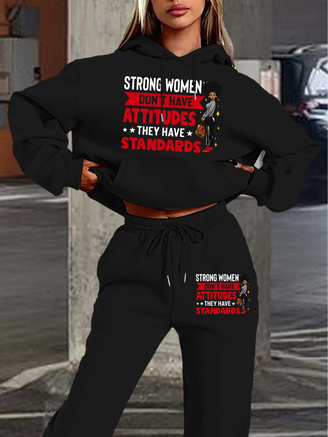 2026 New Women Hoodie Sweatpants Set Long Sleeve Hooded 2 Piece Outfit Casual Tracksuit Kangaroo Pocket Jogging Matching Suit