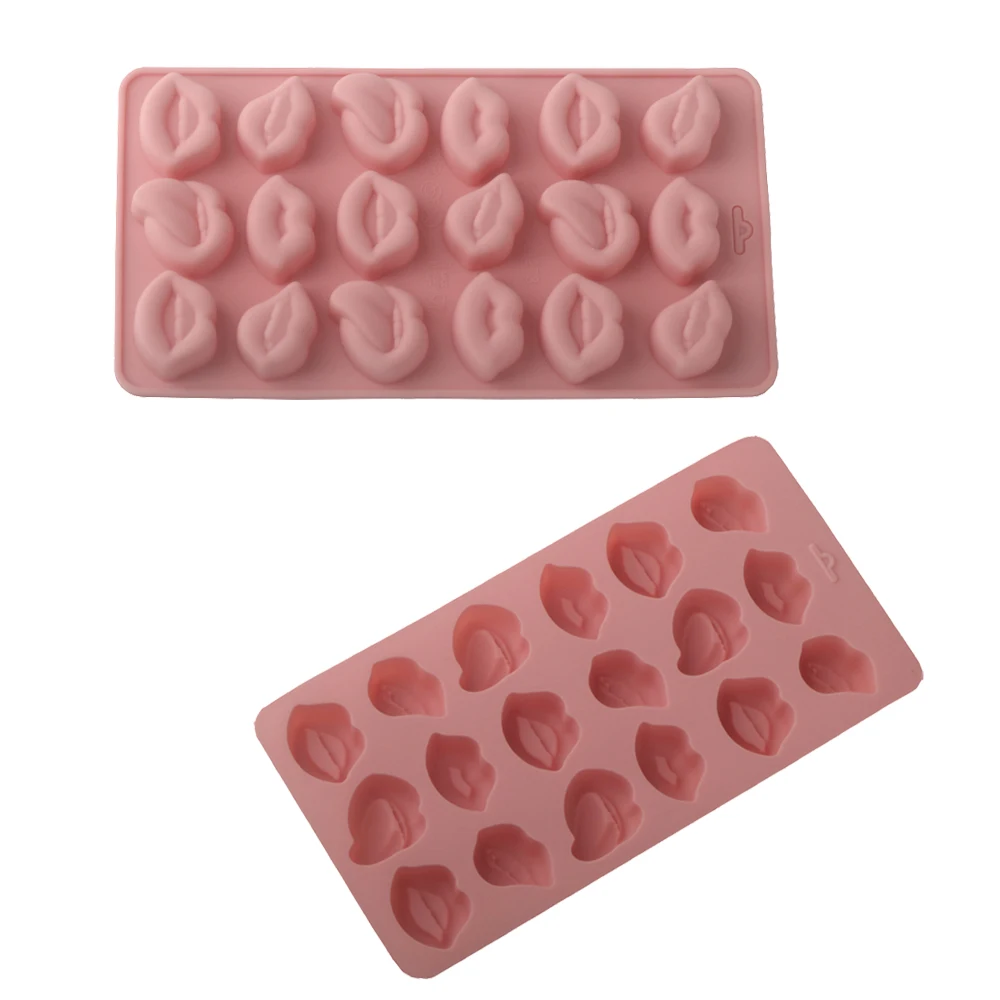 18 Cells Funny Mouth Shaped Silicone Chocolate Mold Ice Cube Tray French Mousse Cake Molds DIY Cookie Mold Dessert Baking Tools