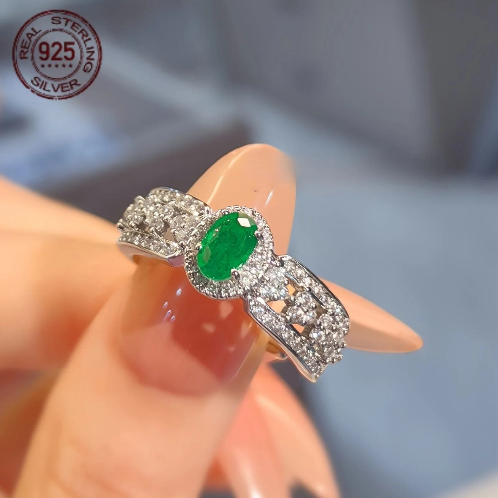

Полый дизайн, лабораторный изумруд, серебряные кольца 925, кольцо на палец в винтажном придворном стиле, роскошные ювелирные изделия для свадебной вечеринки, подарок