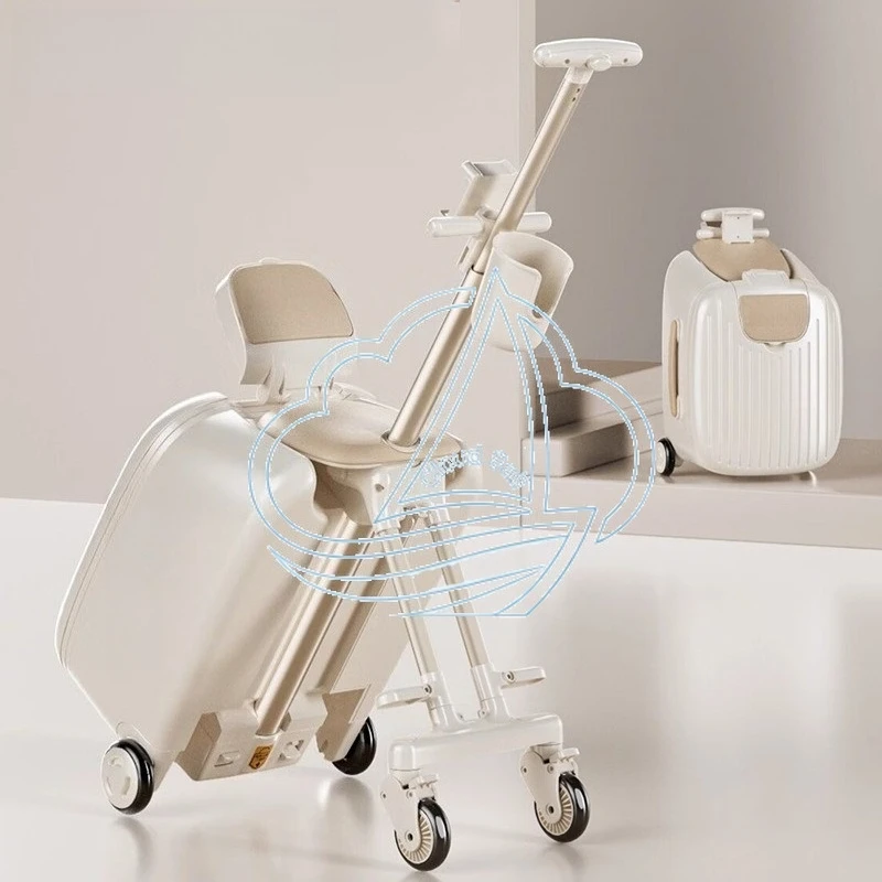 Kids' Ride-On Suitcase - Toddler Travel Luggage with Pull Handle & Portable Seat for Children