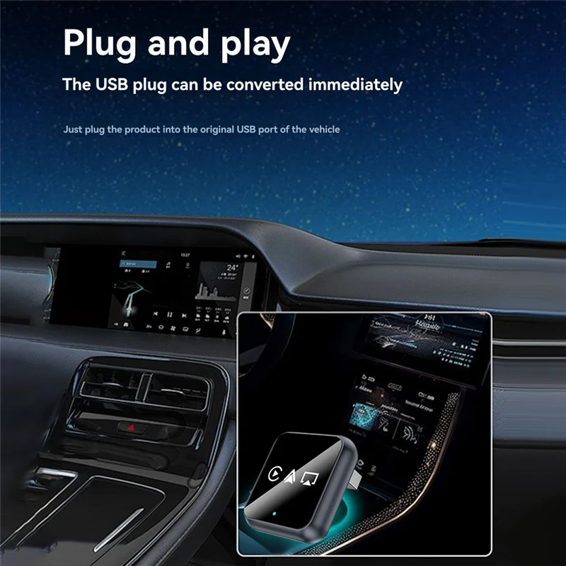 B27B Smart AI 3 в 1, беспроводной адаптер Carplay Airplay, Android, автоматический USB-ключ, проводное соединение B