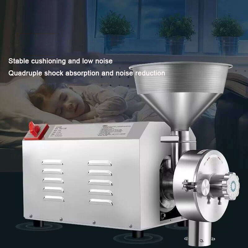 

Dry Grinding Machine Superfine Stainless Steel Grain Mill Grinder Commercial Herbal Medicine Pulverizer