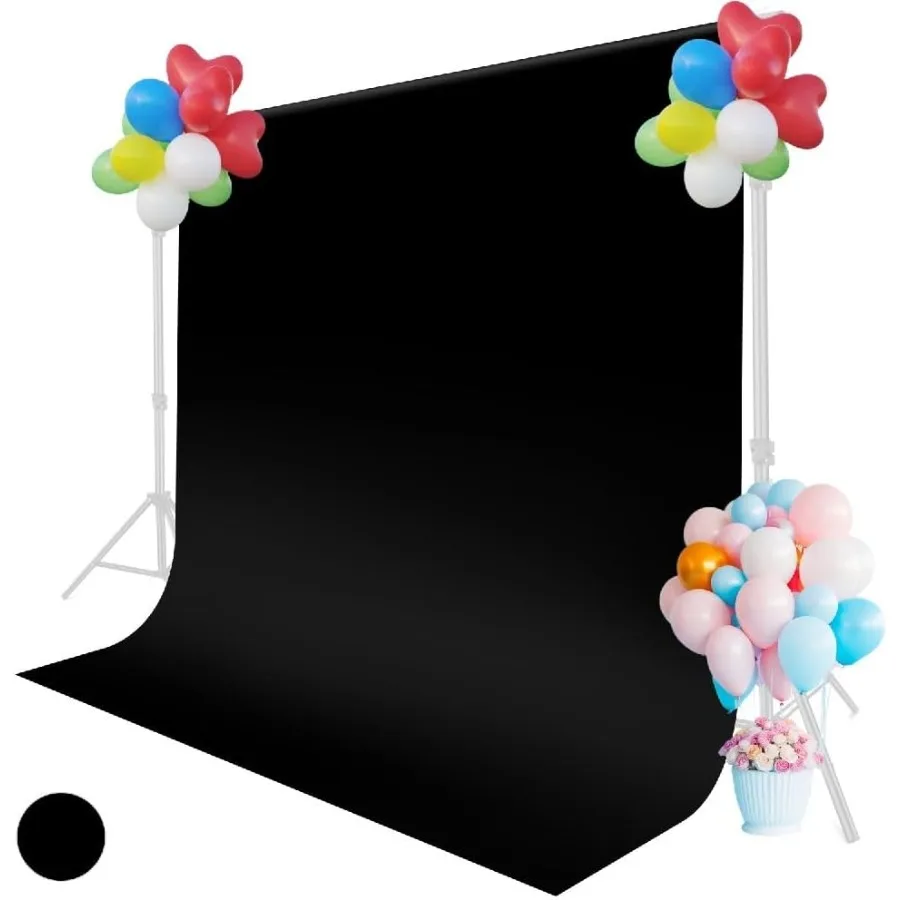 

Black Backdrop for Photoshoot 5x6.5ft Black Photo Backdrop Background 1.5x2m Collapsible Black Fabric Backdrop Curtain Portrait