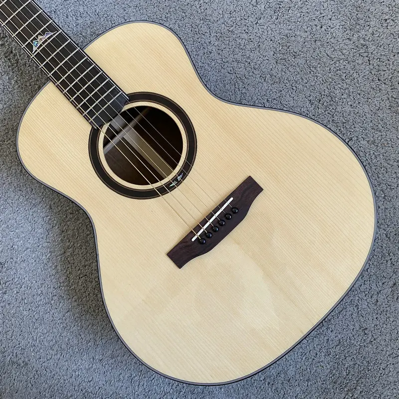 K109 Santana Genuine All‑Solid Acoustic Guitar 36‑inch OM Body Solid Spruce & Walnut 20 Frets Overstock Unit