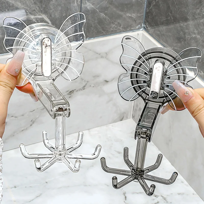 

Creative Butterfly Suction Cup Hook Multipurpose Towel Wall Mount Storage Organizer for Bathroom Kitchen Storage Rack