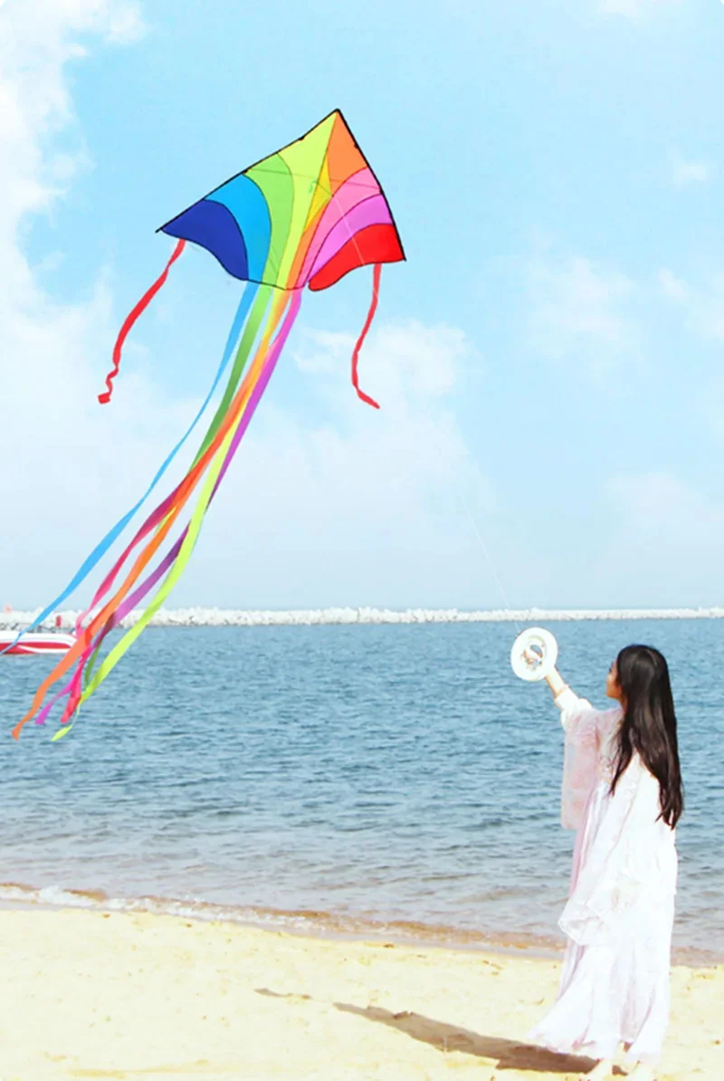 free shipping children kite flying ripstop nylon kites fabric flying phoenix spinner kite games inflatable toys kite handle line