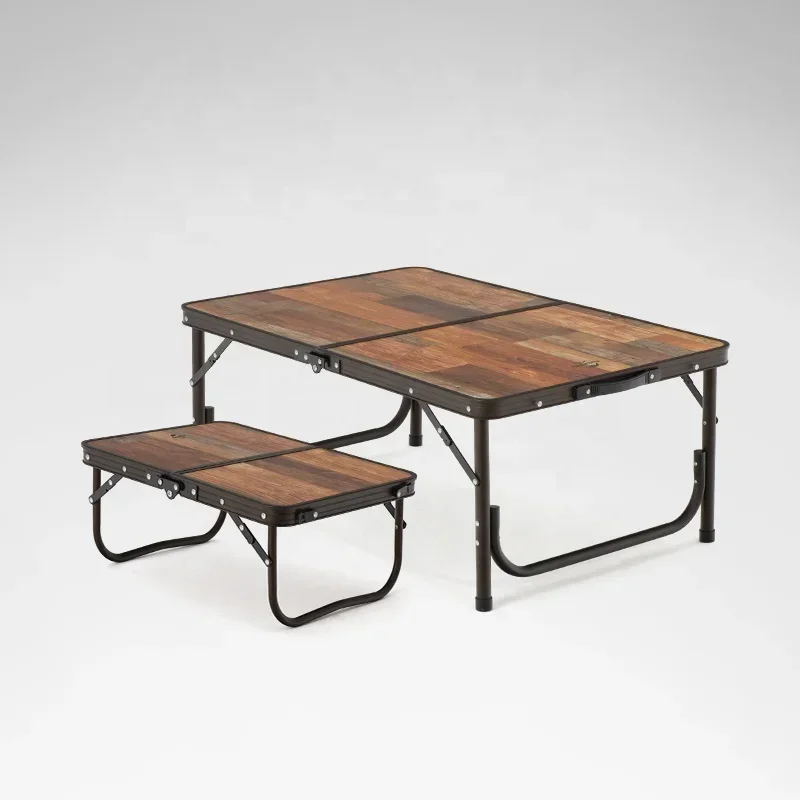 

for outdoor camping picnic aluminum wood grain adjustable height foldable table