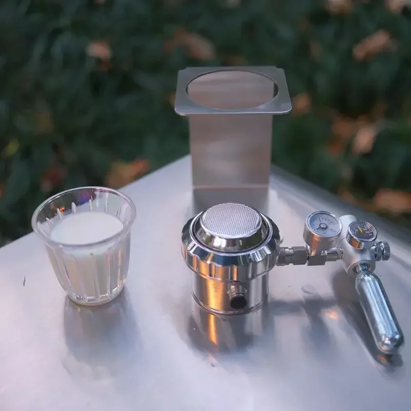 【سعر المصنع】 ماكينة اسبريسو تعمل بالهواء المضغوط، محمولة، ماكينة قهوة منزلية 58 ملم للتخييم في الهواء الطلق صغيرة