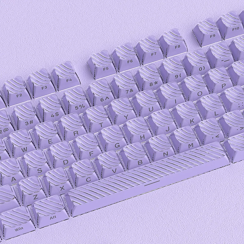 136 teclas Double Shot Side-lit ABS Keycaps ASA Perfil Magic Wave Roxo Jello Crystal Clear PC Keycaps para MX Switches Teclado