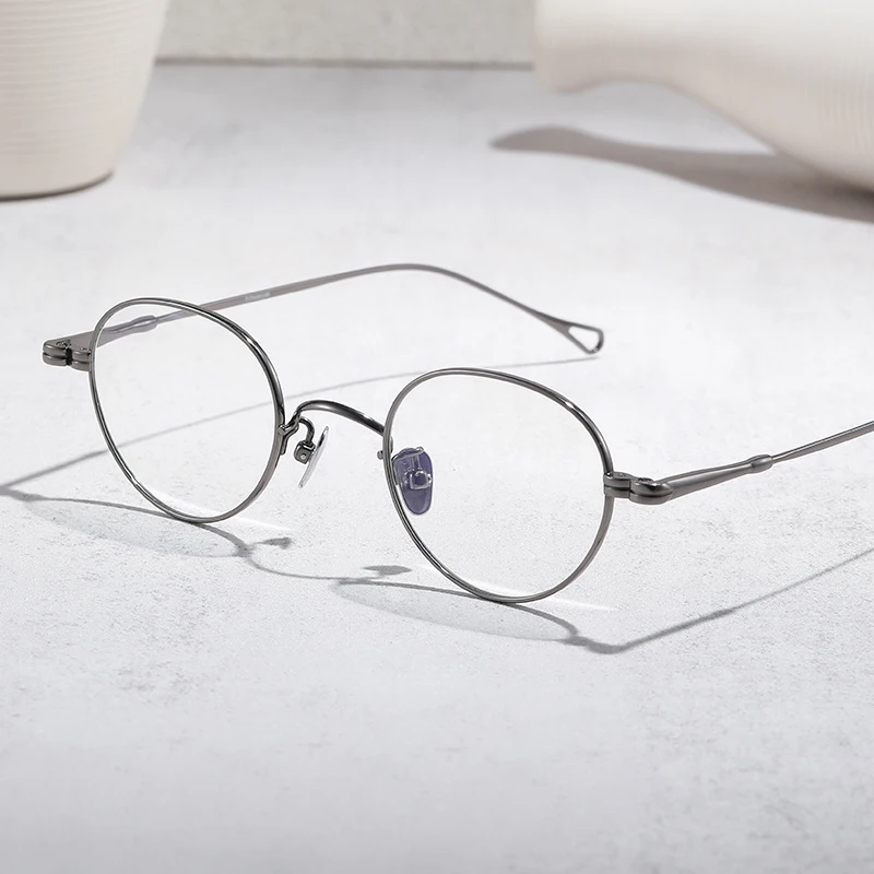 

Круглые мужские очки из чистого титана в стиле ретро, винтажная оправа для очков высшего качества, женская японская модная маленькая круглая оправа для очков