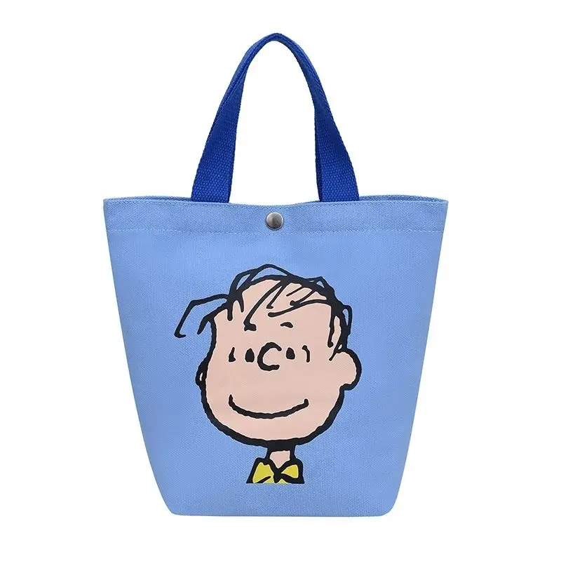 Snoopy anime peripherals, candy-colored cartoons, sweet handbags, cute prints, high-looking canvas bags, simple and versatile