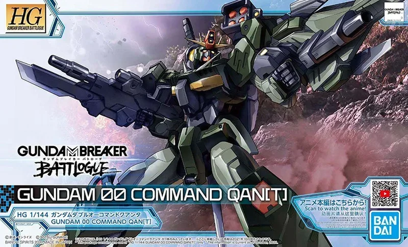Gundam Bandai HG 1/144 Breaker Battlogue Gundam 00 Command Qan（T）Assembly Model Action Toy Figures Gift
