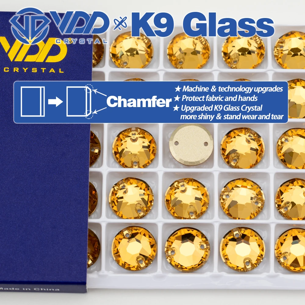 VDD S106 Lt.Co.Topaz 8 Große 8 Kleine Hochwertige K9 Glas-Applikationssteine, Kristall-Flachsteine zum Aufnähen für Kleidungsdekorationen – Detail 2
