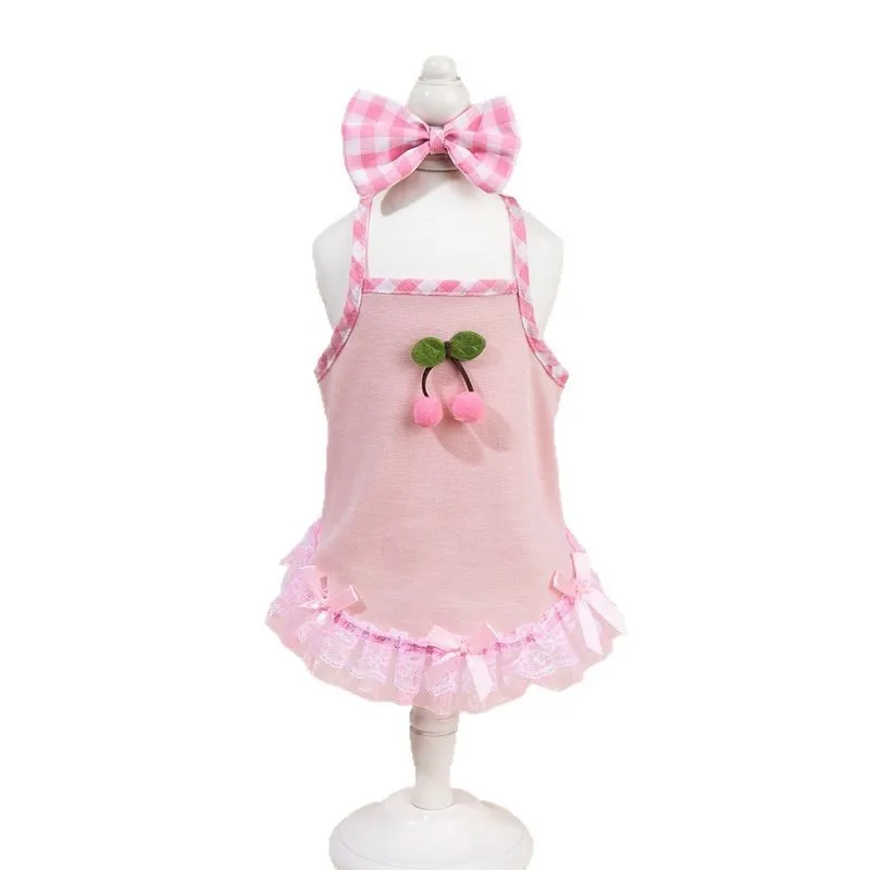 فستان كلب الكرز الحلو للكلاب الصغيرة، تنانير سترة الأميرة الجرو، قميص صيفي منقوش، ملابس تبريد، ملابس يوركي بيغل