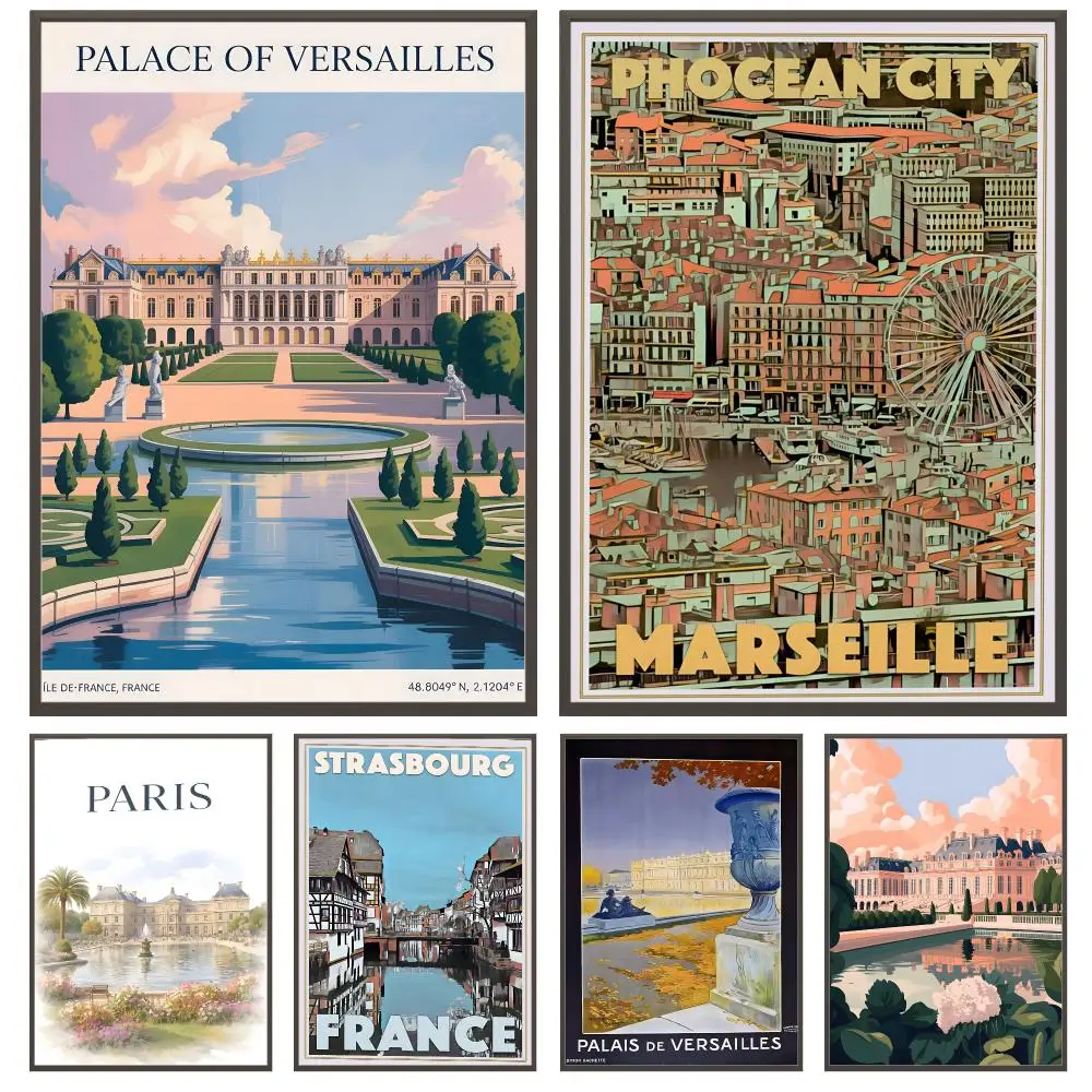art Palace of Versailles Poster Poster HD Waterproof Self Adhesive Wall Art Print Decor for Bedroom Living Room Gift
