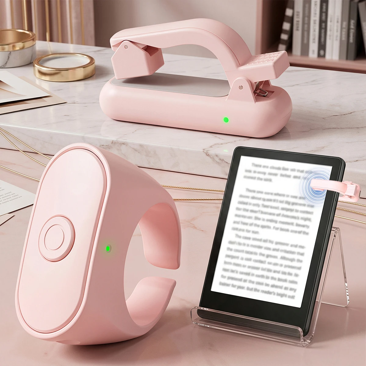2-in-1 Page Turner Clicker Wireless Page Turner Remote Control E-Reader Phone Camera Record Trigger Remote for Kindle Paperwhite