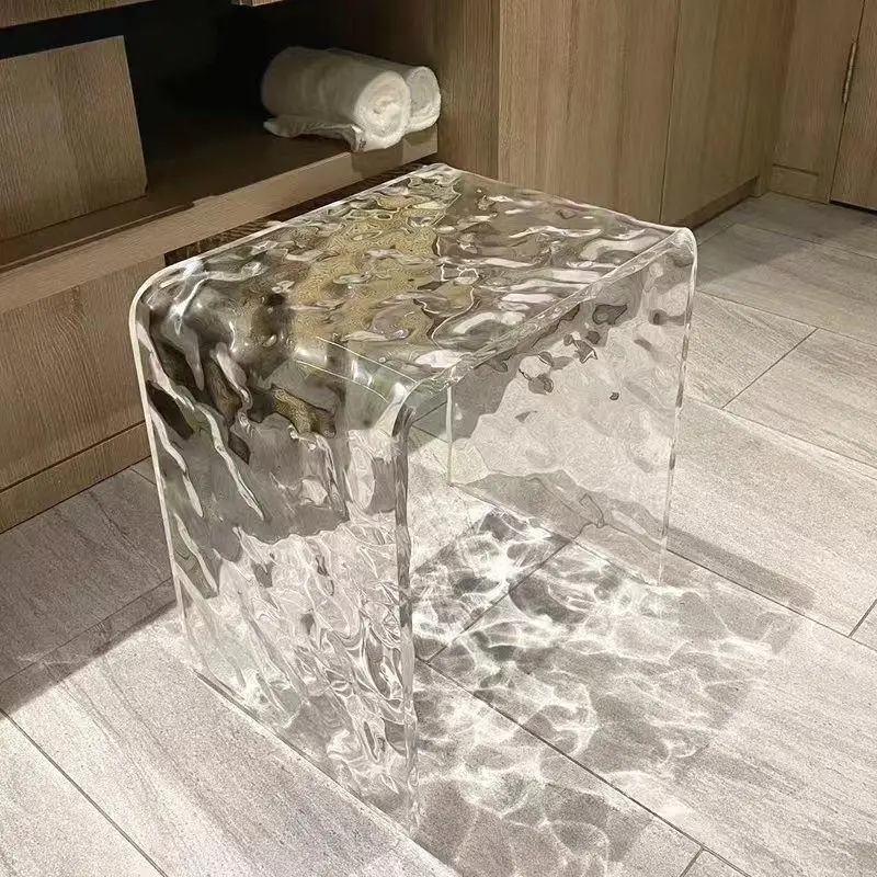 Light luxury crystal chair minimalist dining chair dresser transparent makeup chair stool