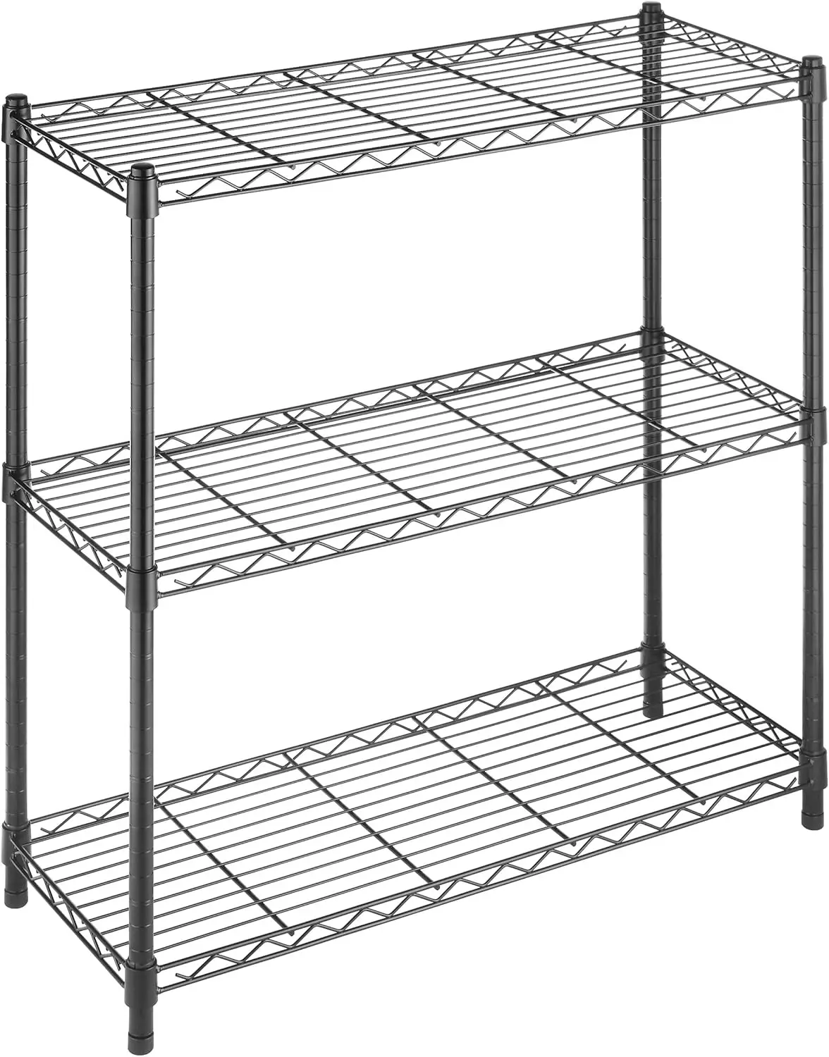 

3-Tier Metal Storage Shelf, 400 lbs per Shelf, Adjustable Heavy Duty for Kitchen Garage Plant, 36x14x36 Inches Black