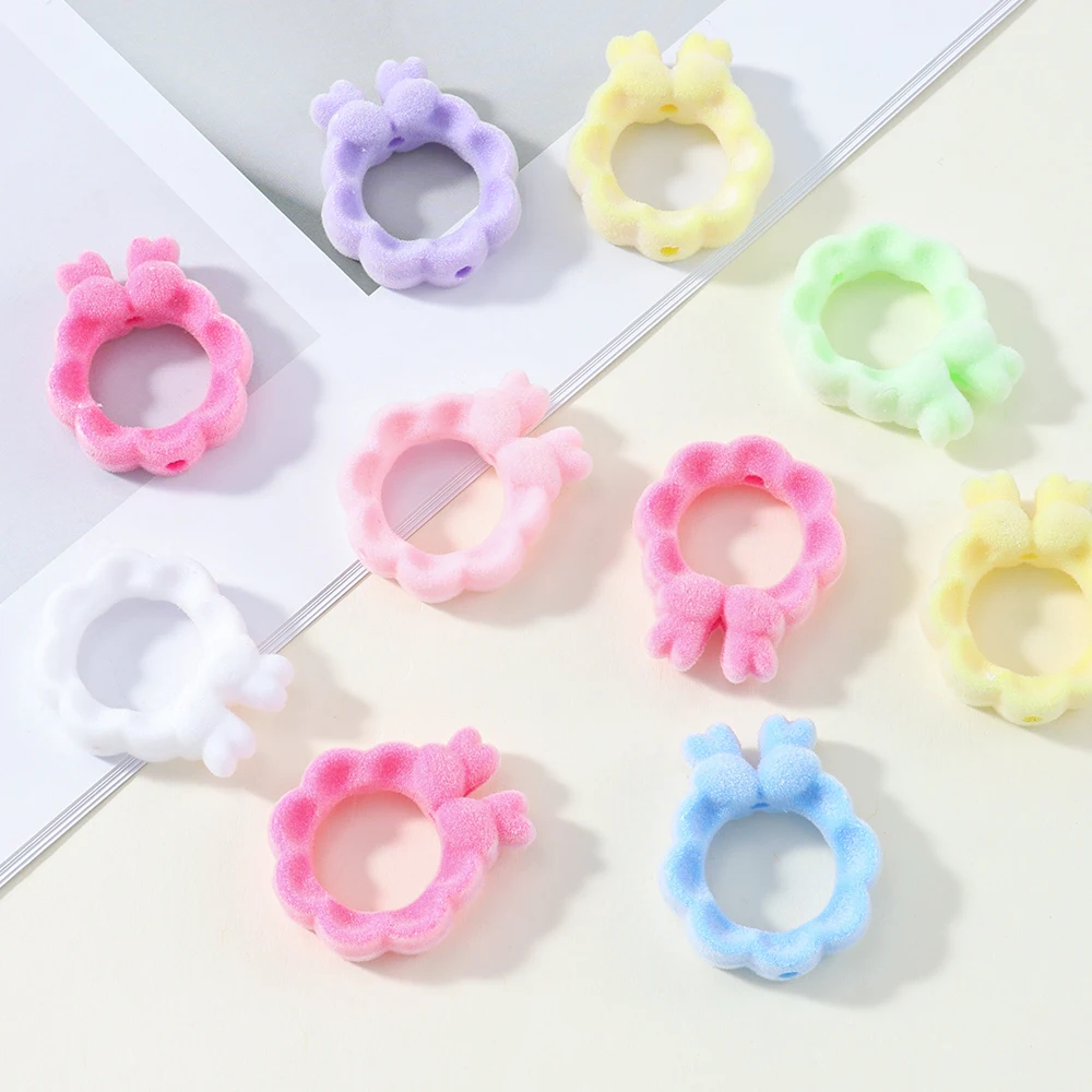 10 Stück Bunte Schleifenförmige Acrylperlen, Matt Gefrostet, Lose Perlen für DIY Schmuckherstellung, Armbänder, Bastelarbeiten – Detail 6