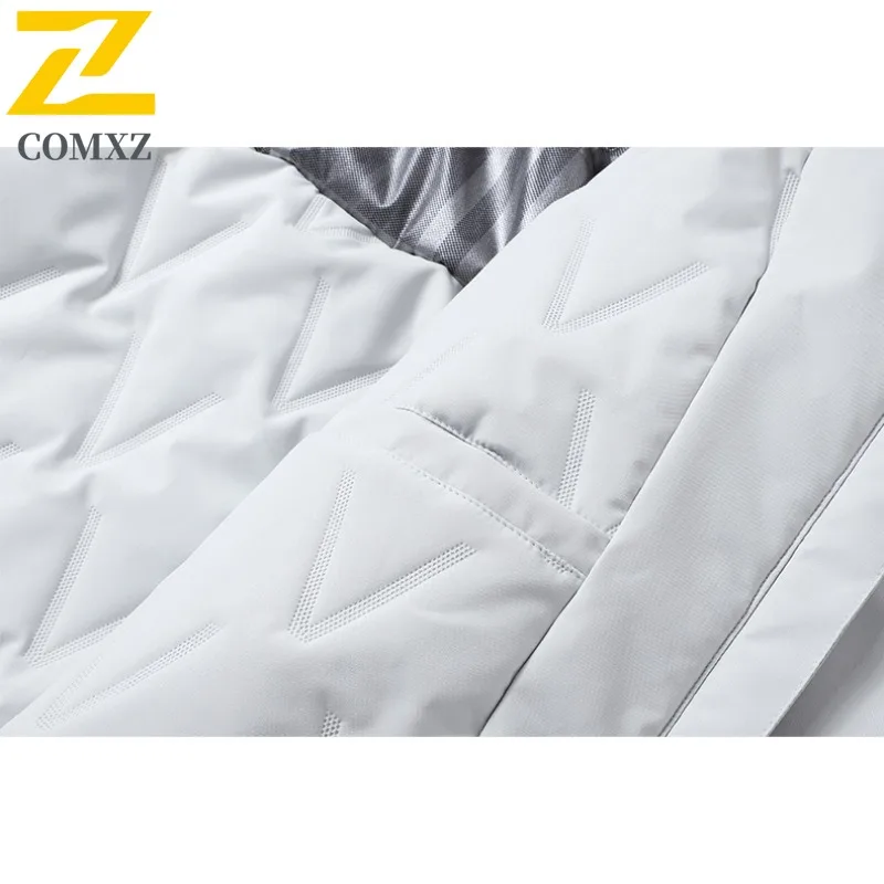 COMXZ Men Winter Cotton Coat Plus Size Loose Fit Casual Hooded Sports Windproof Jacket Graphene Hiking Thermal Leisure Outerwear