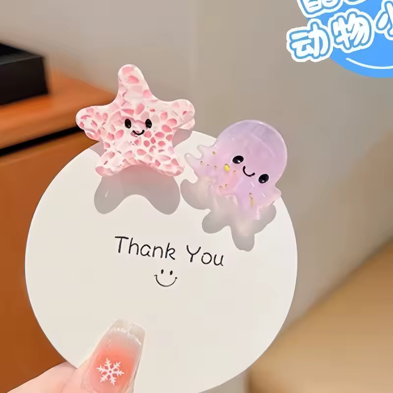 4.5cm Mini Cute Claw Clip Small Girl Hair Claw Semi Transparent Bangs Side Clip Small Shark Clip Women's Hair Apparel Accessory - Image 12
