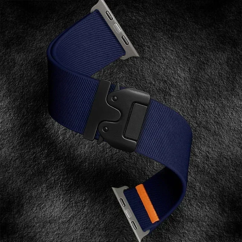 Armband mit Fallschirmriemen für Apple Watch Ultra 2, 49 mm, 45 mm, 46 mm, 44 mm, 42 mm, 40 mm, 41 mm, Armband für iWatch Series 10, 9, 8, 7, 6, 3, SE. – Detail 19