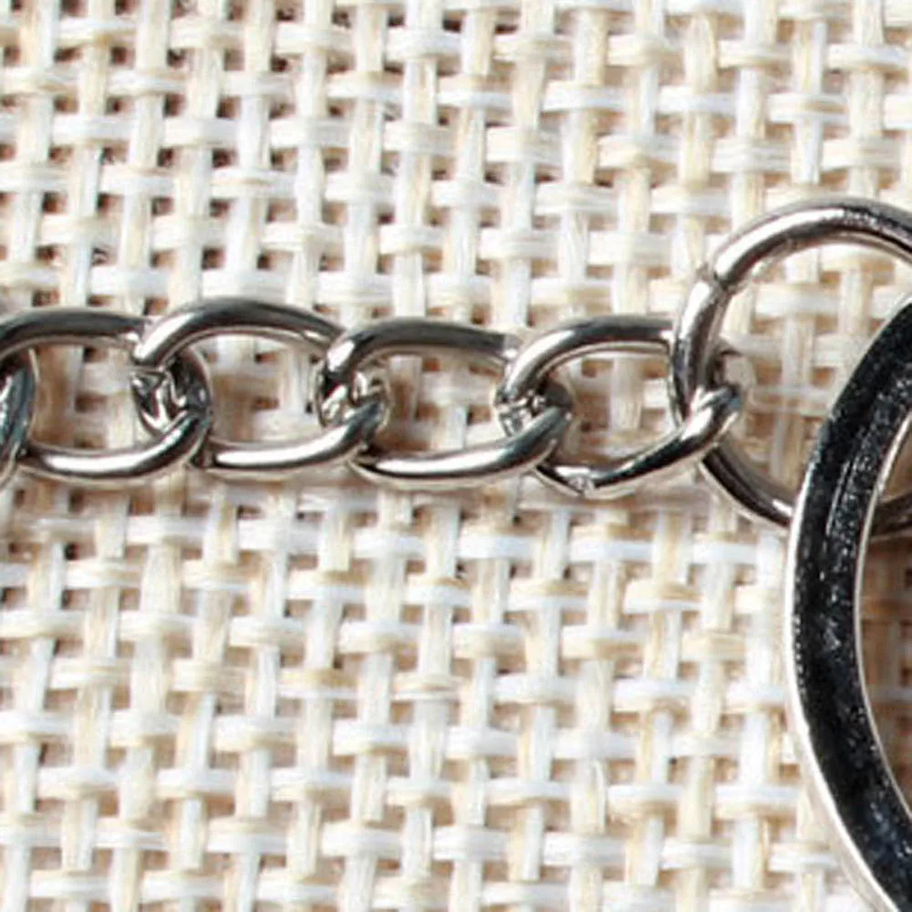 

25mm Jewelry DIY Polished Silver Key Fob Keychain Keyring Short Chain