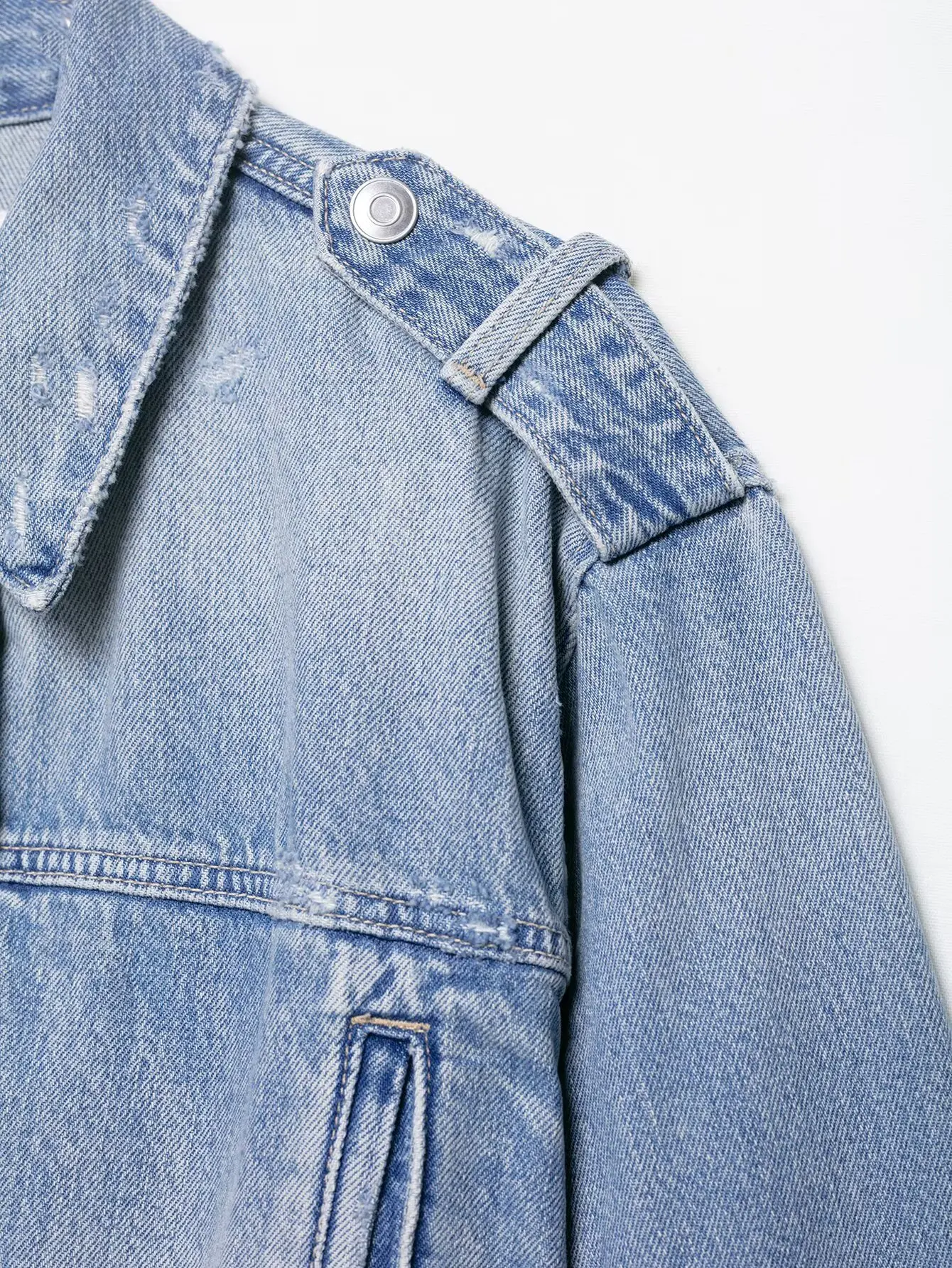 Woman Fashion Denim Jacket Turn-Down Collar Zipper Female Autumn Long Sleeves With Pockets Belted Causal Jackets Clothing