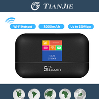 TIANJIE G43 Portable 4G LTE MiFi Router 2.4G Wi-Fi 150Mbps 3000mAh Battery,Global Bands for Europe,Asia,North America & More