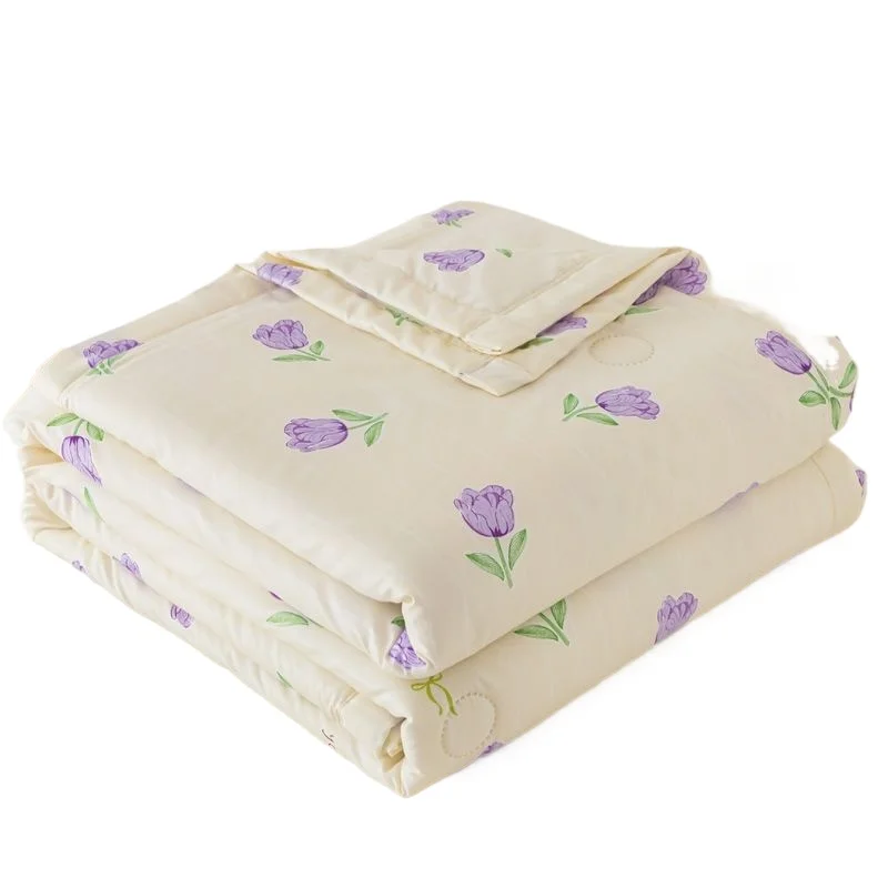 لحاف صيفي بطبقة مزدوجة من القطن والكتان من الدرجة الأولى مع لحاف تكييف هواء من ألياف فول الصويا مطبوع بطانية تبريد مزدوجة