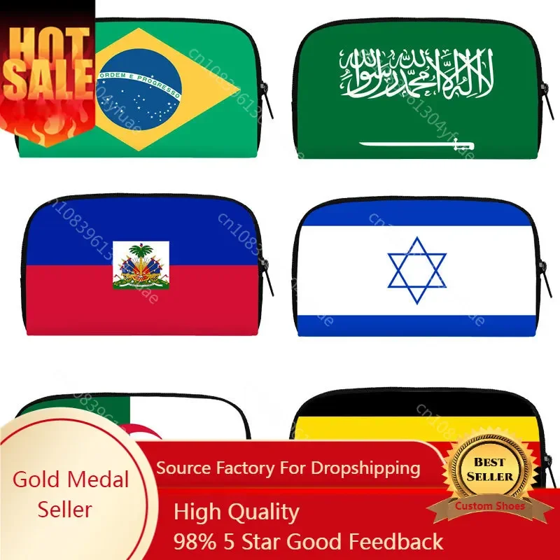 National Flag Print  Wallet Women Ukraine Haiti Algeria Israel Brazil Purses Phone Coin Bag Mini Clutch Bag Long Wallets Gift