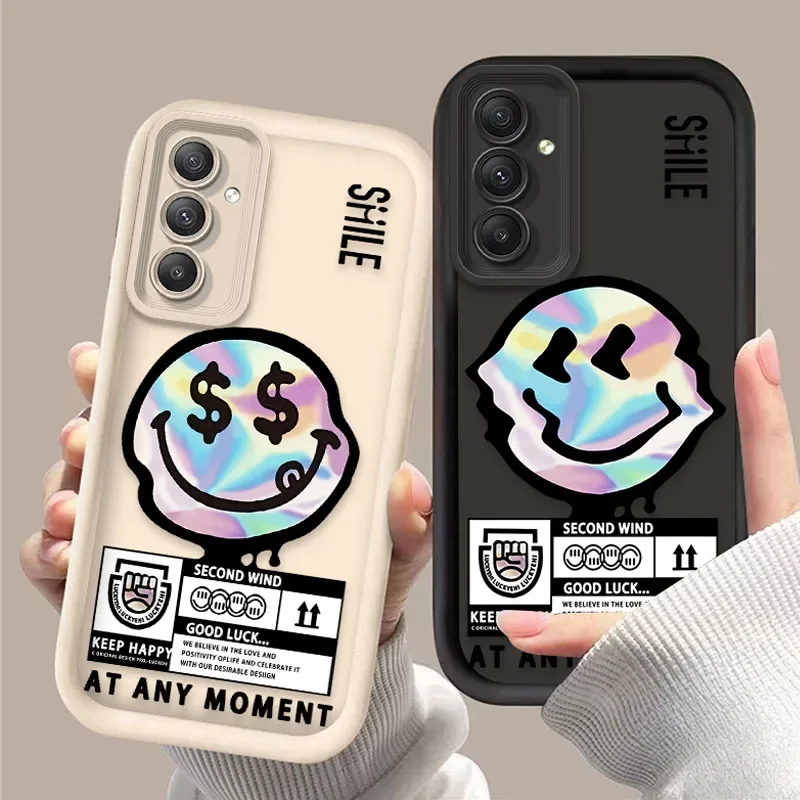 Case for Samsung Galaxy S25 S24 S23 Ultra S22 S21 Plus FE 5G A54 A34 A14 A73 A53 A33 5G MatchMan Smile Face Soft Silicone Cover