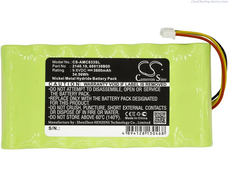 Cameron Sino 3600mAh Battery 2140.19, 689139B00 for AMC 3945/3945-B, 8333, 8335, 8336,8435,CA6116,CA6550,CA6555,OX Oscilloscopes