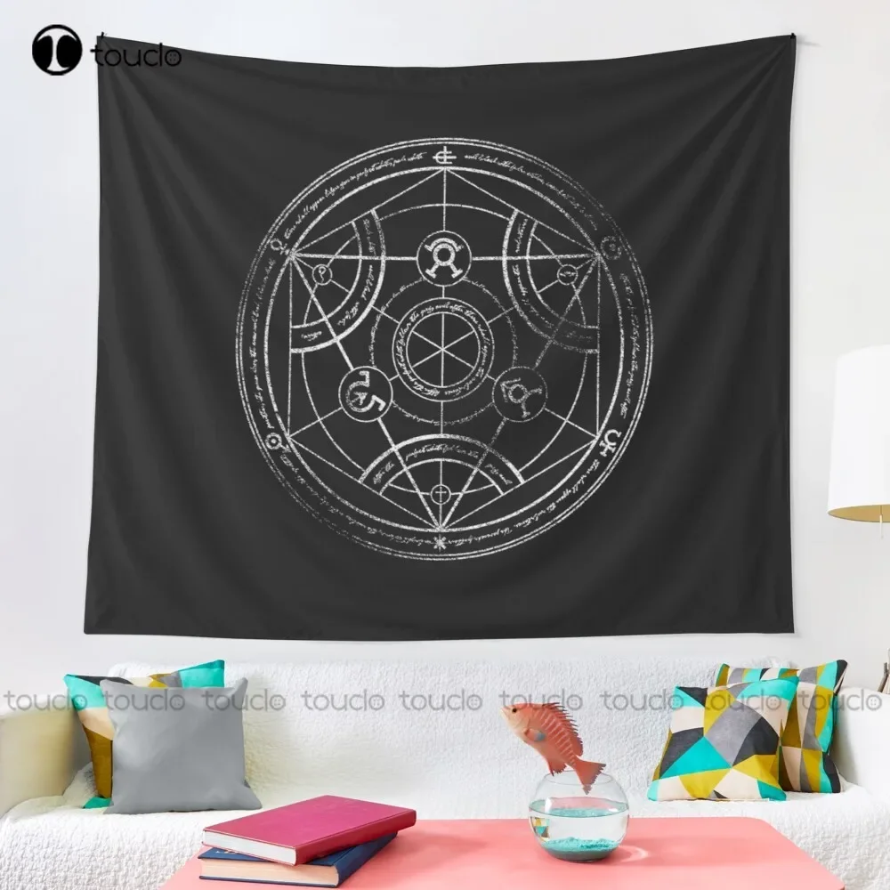 Human Transmutation Circle - Chalk Tapestry Gaming Tapestry Tapestry Wall Hanging For Living Room Bedroom Dorm Room Home Decor