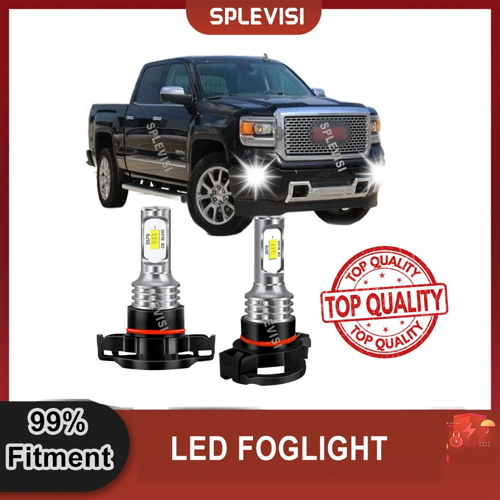 

2x H16 5202 Car LED Fog Light Foglight Bulbs 6000K White For GMC Sierra 1500 2007-2015 2500 HD 2009-2014 3500HD 2007-2018