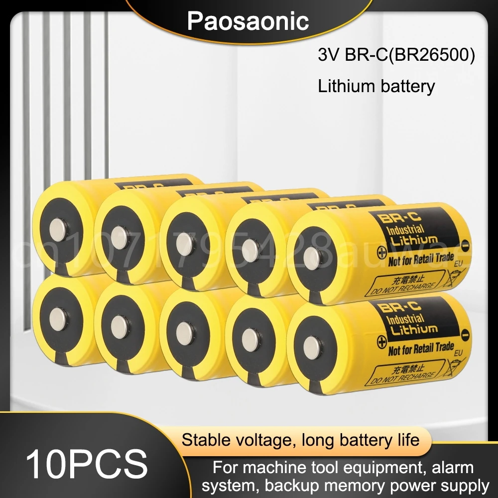 

10PCS BR26500 BR-C 3V Lithium Battery Numerical Control System Battery for PLC Industrial Control and Numerical Control Systems