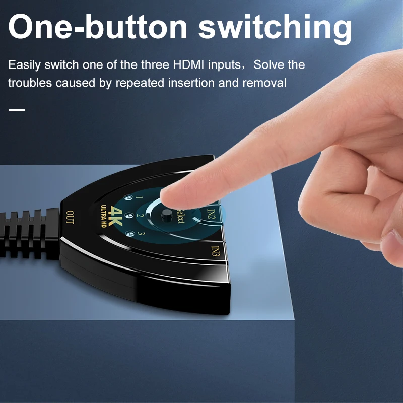 4K HDMI Switcher 3 Cổng HDMI Switch 3 Trong 1 Ra Với Tốc Độ Cao Chuyển Đổi Bộ Chia Hình Heo Cáp Hỗ Trợ full HD 4K 1080P 3D Người Chơi