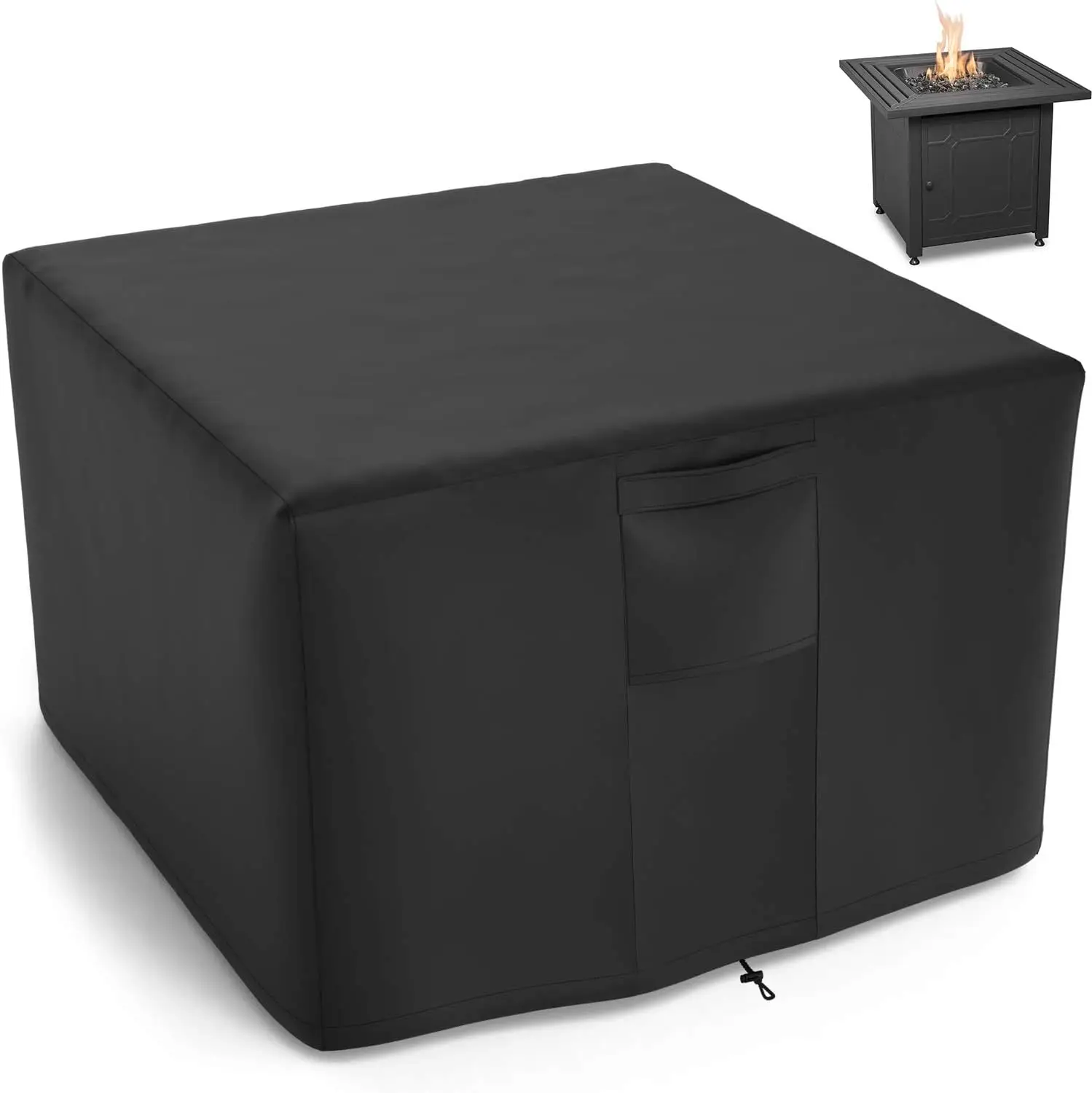 30 Inch Square Fire Pit Cover for TACKLIFE Propane Fire Pit Table, 600D Waterproof Cover Fits 28-30 Inch