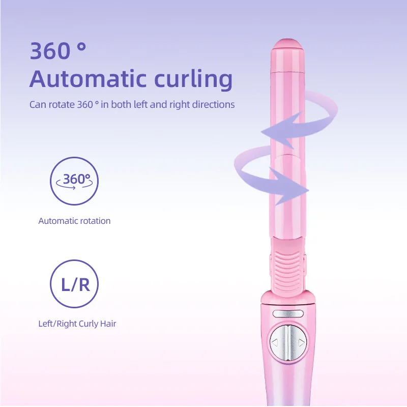 2025 Auto Curling Iron with Adjustable Temp Ombre Hair Styler,Ceramic Coated&Ionic Technology for Frizz-Free Curls/Straightening