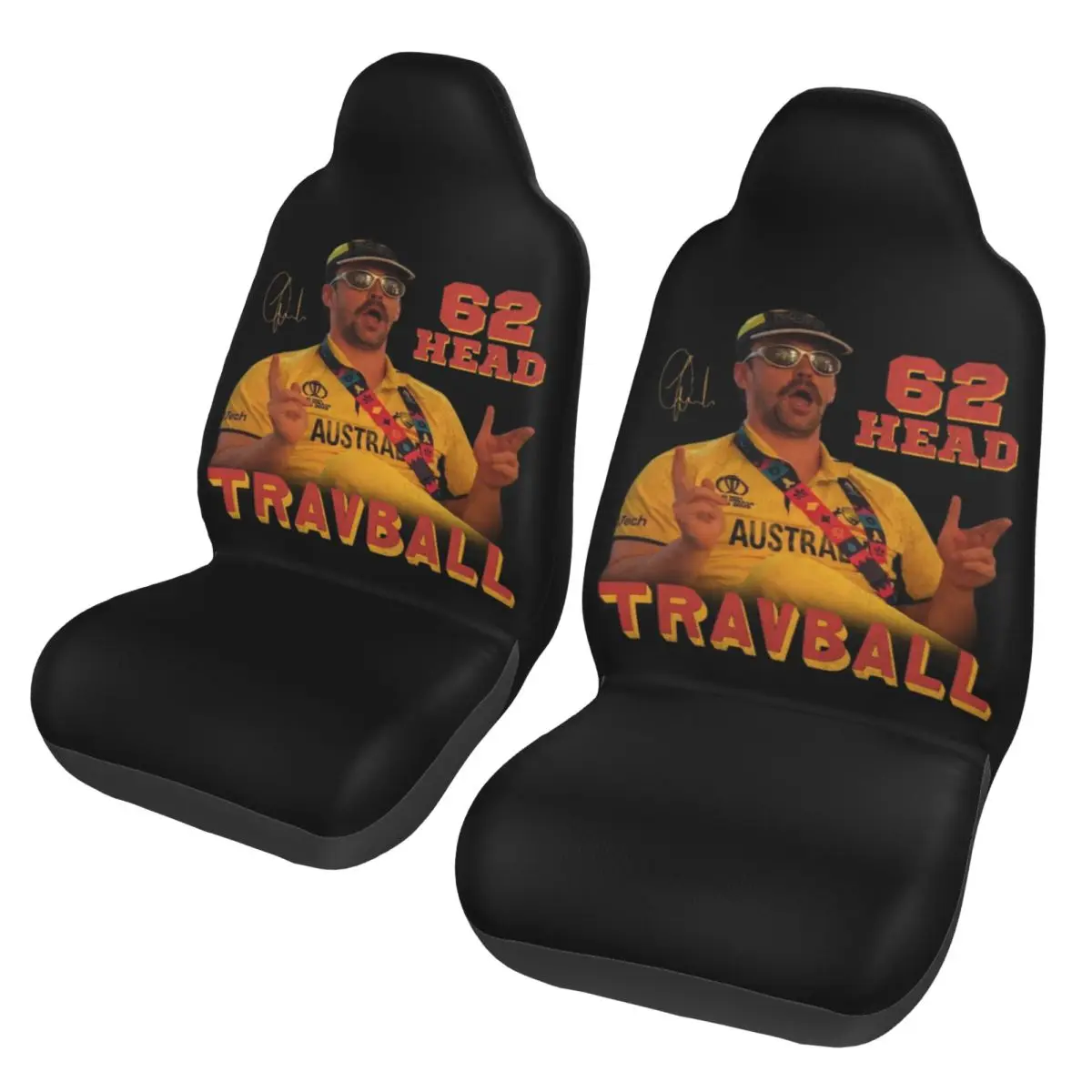 Travball Travis Head Aggressive Cricket Batting Legend Universal Car Seat Cover Protector Interior Accessories Car Seats Covers