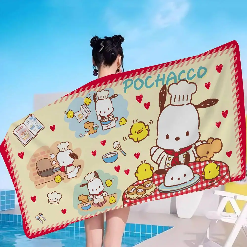 P-Pochacco Playful-Cute Big Microfiber Beach Towels Quick Dry Towel Sand Beach Towels Pool Towel for Travel Swim Pool Yoga