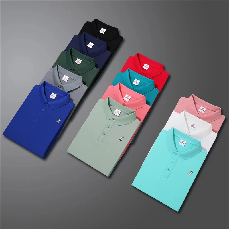 Men Brand Polo Shirts JamesBrak Men Summer Fashion Polo Shirt Casual Short Sleeve Lapel Slim Fit Jogging Fitness Polos