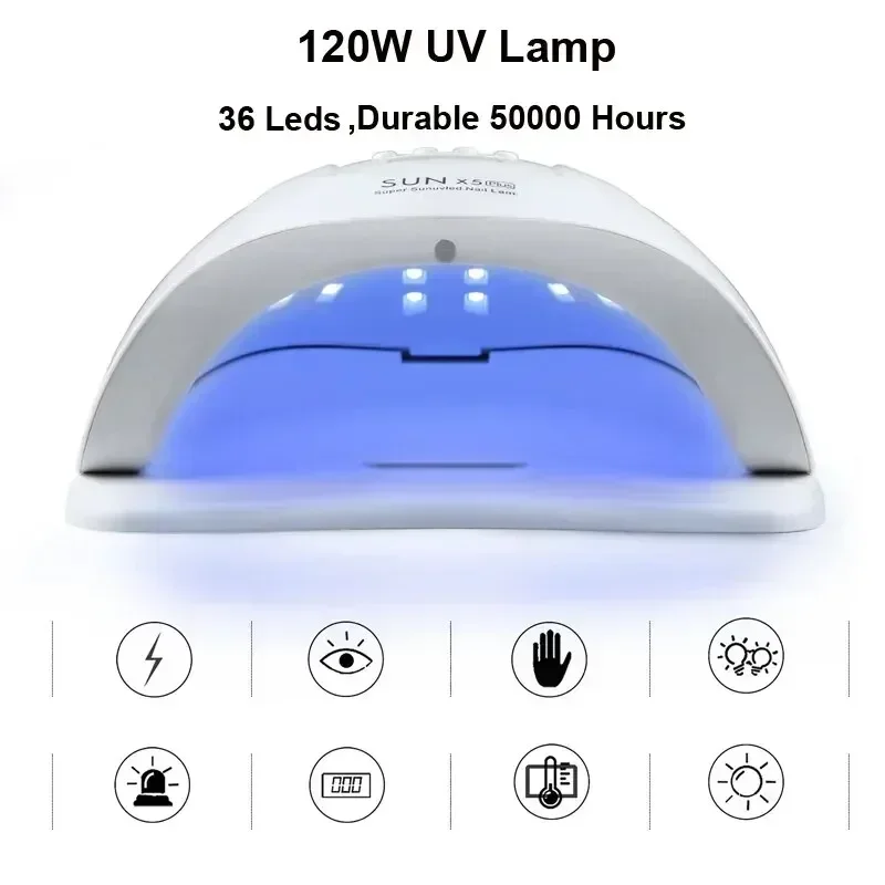 Lámpara LED UV Sun X5 Plus para manicura de uñas, 36 LED, lámparas profesionales de secado de esmalte de Gel con temporizador, herramientas de equipo con Sensor automático