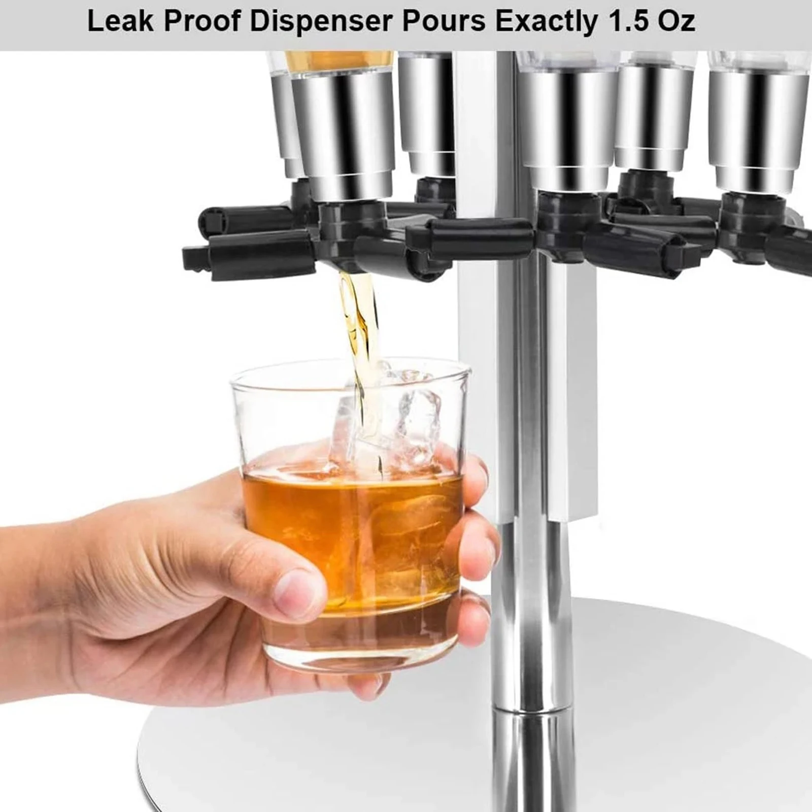 4 Bottle Liquor Dispenser Bottle Dispenser Holder Wall mounted Stand Drinks Dispenser Bar Set Revolving Bottle for Home Bar