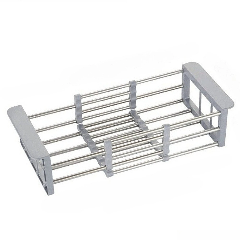 

Dish Drying Rack Stainless Steel Dish Drainer with Adjustable Holder Multifunctional Kitchen Sink Organizer for Vegetable Fruit