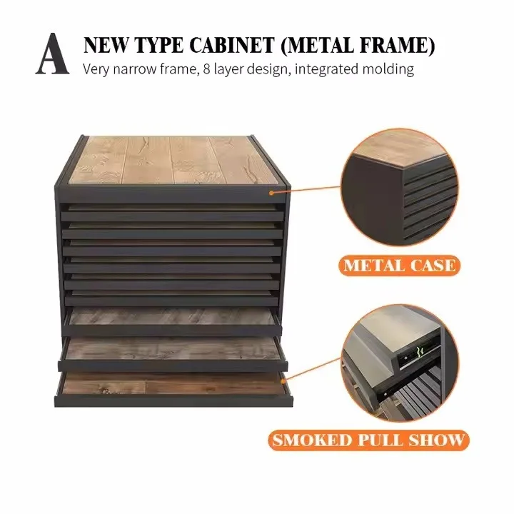 Modern Manufacturer Price Marble Sample Stand Artificial Stone Floor Quartz Display Tile Drawer Cabinet Display Rack