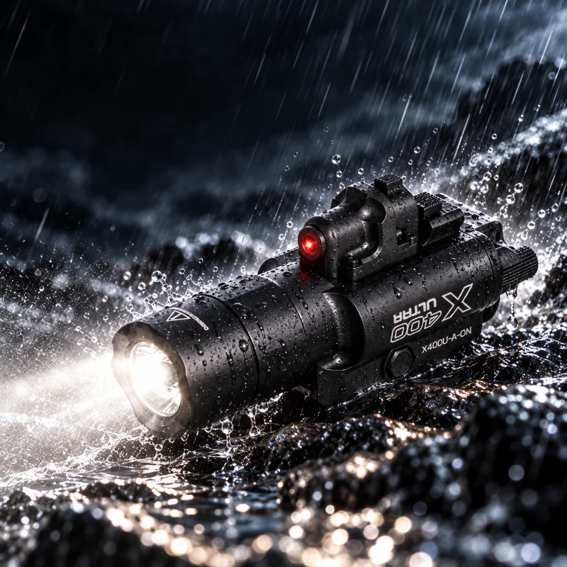 X400 Multi-purpose Outdoor Hand Torch Dual Switch Design Bright LED Lamp with Auxiliary Positioning Light for Climbing Camping