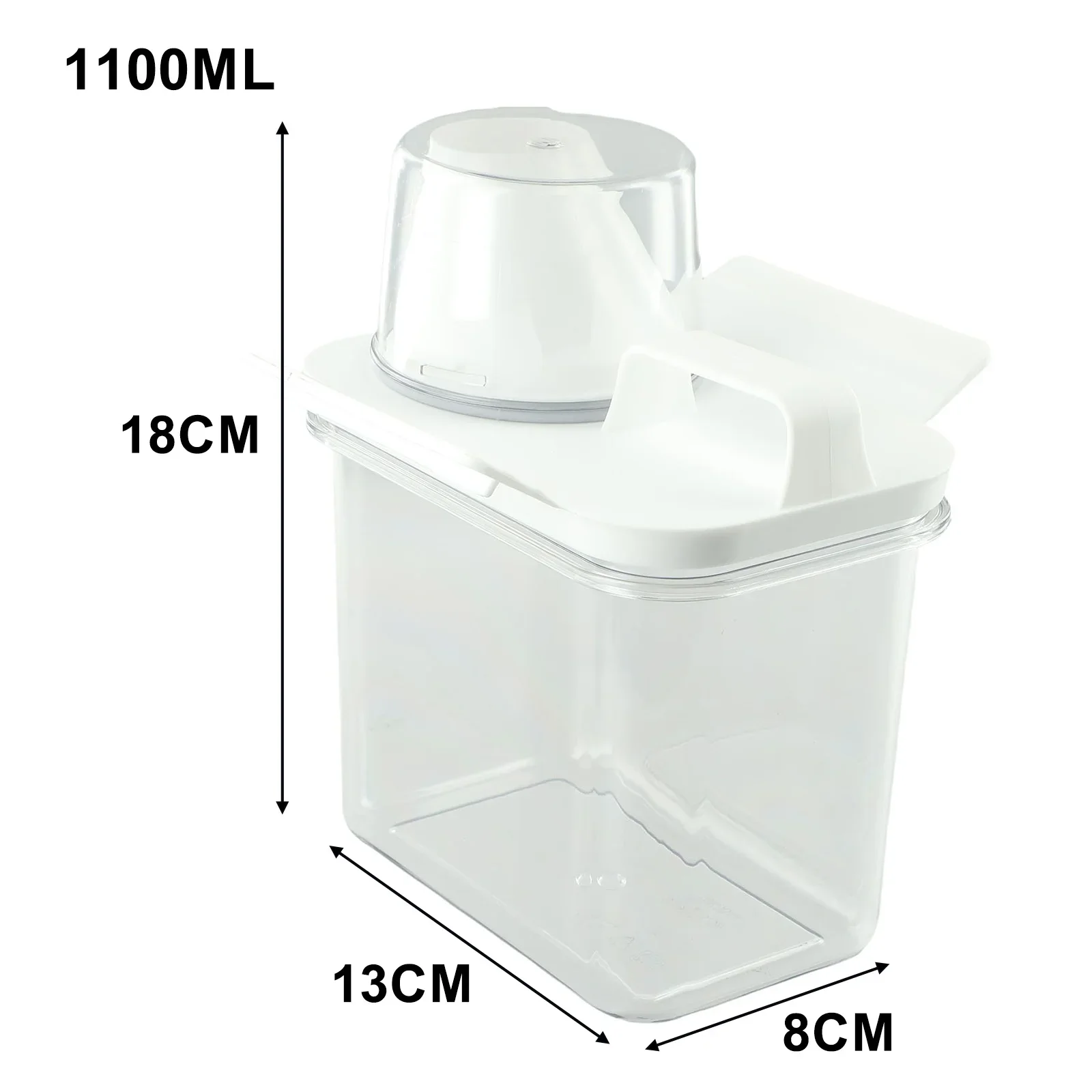 1100/1800/2300Ml Refillable Laundry Detergent Dispenser Empty Tank For Powder Softener Bleach Storage Container